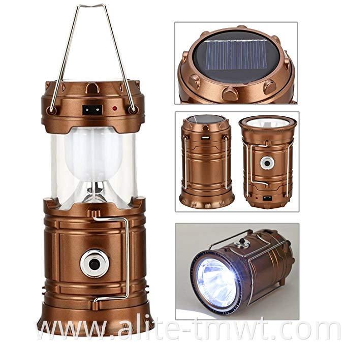 2 Pack Handheld Lantern 5v USB Charger Solar Rechargeable LED Camping Lantern For Hurricane